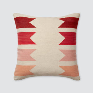 Modern Geometric Throw Pillow in Blush, Coral, and Rust