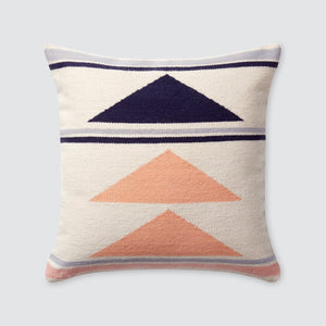 Modern Accent Pillow in Blush and Indigo