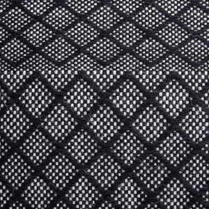 Details of Handwoven Baby Alpaca Pillow in Black and Cream 