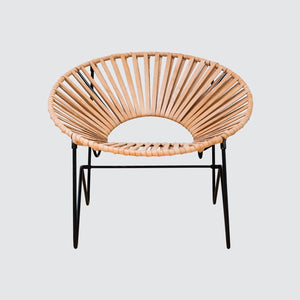 Modern Acapulco Chair in Natural Leather