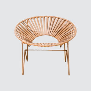 Natural Leather and Copper Frame Acapulco Chair