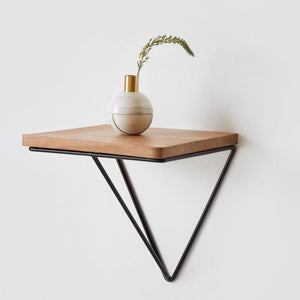 Modern Geometric Floating Table in Wood