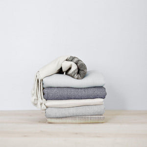 Stack of Folded Alpaca Throws