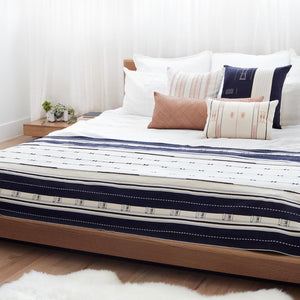 Striped Cotton Bed Runner with Tassels