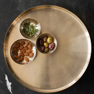 Bronze Serving Set with Tray and Dip Bowls