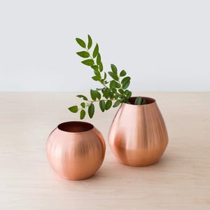 Set of Copper Bud Vases from India