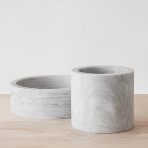Puebla Marble Planters - Set of 2