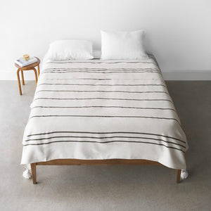 neutral, modern, bed blanket, boho, stripes
