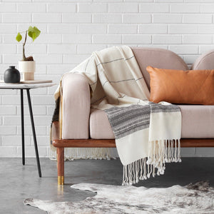 Pampas Leather Lumbar Pillow