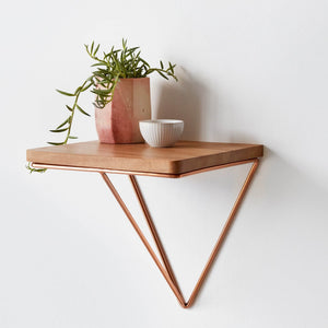 Modern Floating Side Table in Copper