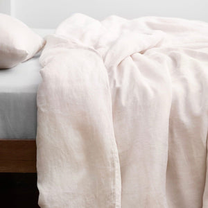 Stonewashed Linen Duvet Cover in Blush
