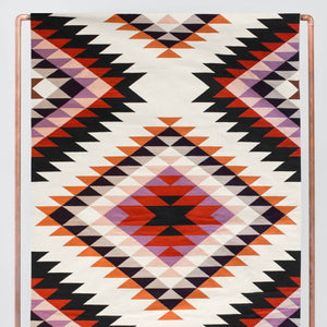Large Woven Rug in Multicolor Aztec Pattern
