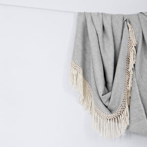 grey alpaca throw blanket
