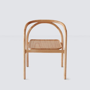 front view mindi light wood chair
