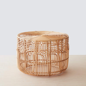 rattan woven side table