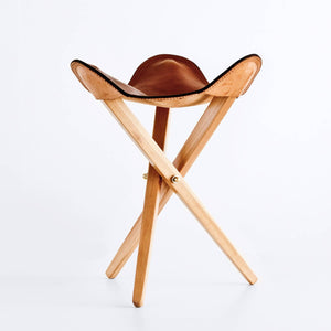 Modern Leather Camp Stool
