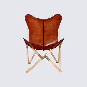 Handcrafted Leather Sling Chair 