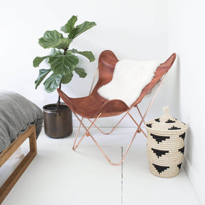 White Sheepskin Fur Throw for Chairs