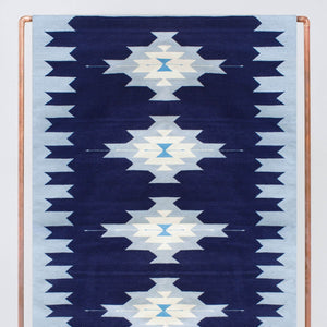 Large Blue Wool Area Rug