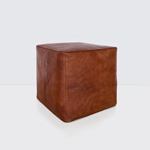Brown Leather Ottoman