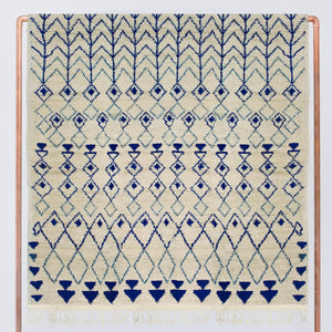 Moroccan Style Rugs in Blue and Cream