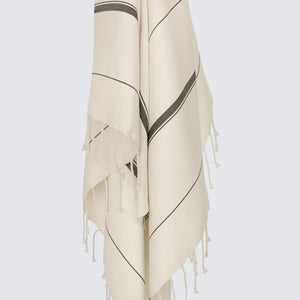 Sahar Towels - Ivory & Black
