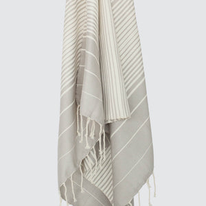 Grey striped moroccan made towel