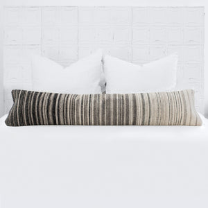 Handwoven Black and White Wool Lumbar Pillow from The Citizenry