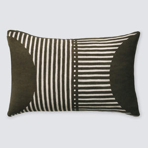 Olive Modern Mudcloth Lumbar Boho Pillow